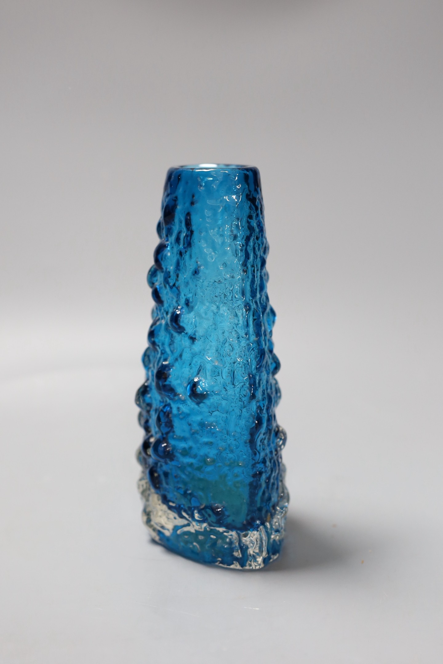 A Whitefriars Volcano vase , designed by Geoffrey Baxter, model 9717, in kingfisher blue glass